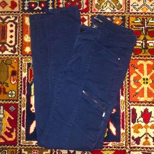 Skinny leg blue khaki style pants